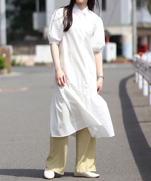 Monocoro toppi（モノコロトッピ）の「裾切り替え シャツワンピース（ワンピース・レディース・ブラック/ベージュ/オフホワイト/ブラック系その他・M）」の16枚目の写真