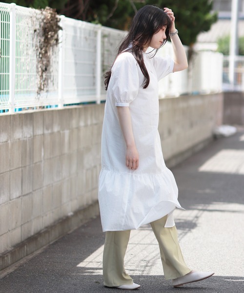 Monocoro toppi（モノコロトッピ）の「裾切り替え シャツワンピース（ワンピース・レディース・ブラック/ベージュ/オフホワイト/ブラック系その他・M）」の6枚目の写真