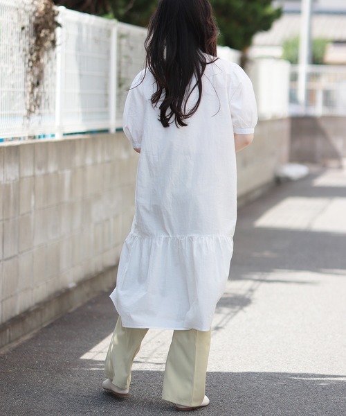 Monocoro toppi（モノコロトッピ）の「裾切り替え シャツワンピース（ワンピース・レディース・ブラック/ベージュ/オフホワイト/ブラック系その他・M）」の7枚目の写真