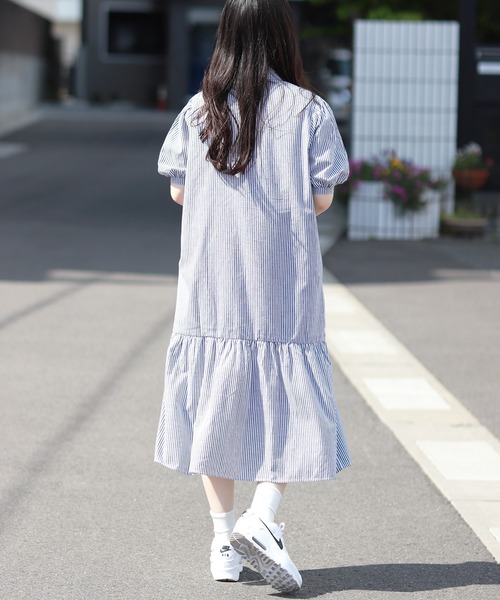 Monocoro toppi（モノコロトッピ）の「裾切り替え シャツワンピース（ワンピース・レディース・ブラック/ベージュ/オフホワイト/ブラック系その他・M）」の11枚目の写真