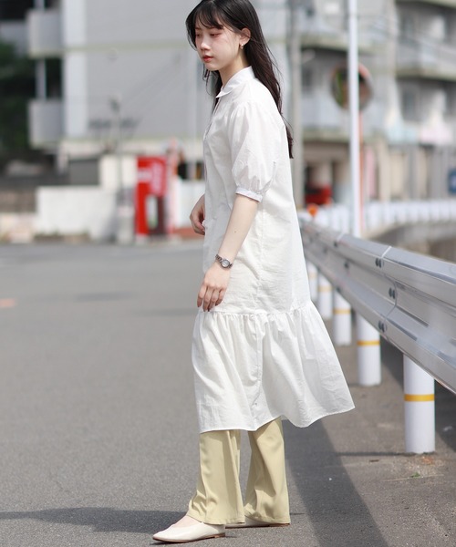 Monocoro toppi（モノコロトッピ）の「裾切り替え シャツワンピース（ワンピース・レディース・ブラック/ベージュ/オフホワイト/ブラック系その他・M）」の15枚目の写真