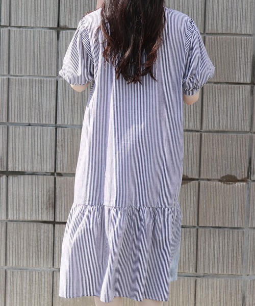 Monocoro toppi（モノコロトッピ）の「裾切り替え シャツワンピース（ワンピース・レディース・ブラック/ベージュ/オフホワイト/ブラック系その他・M）」の21枚目の写真