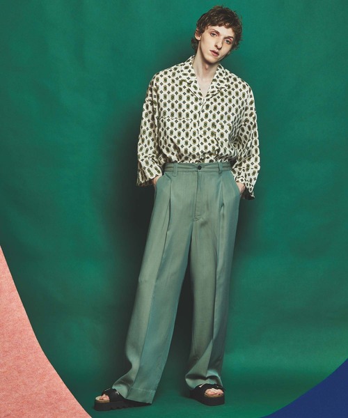 MAISON SPECIAL（メゾンスペシャル）の「《ユニセックスアイテム》小紋柄エクストラプライムオーバーショートスリーブオープンカラーシャツ 【MAISON SPECIAL/メゾンスペシャル】（シャツ/ブラウス・メンズ・オフホワイト/ベージュ/ブラック/ブルー・0/1/2）」の12枚目の写真