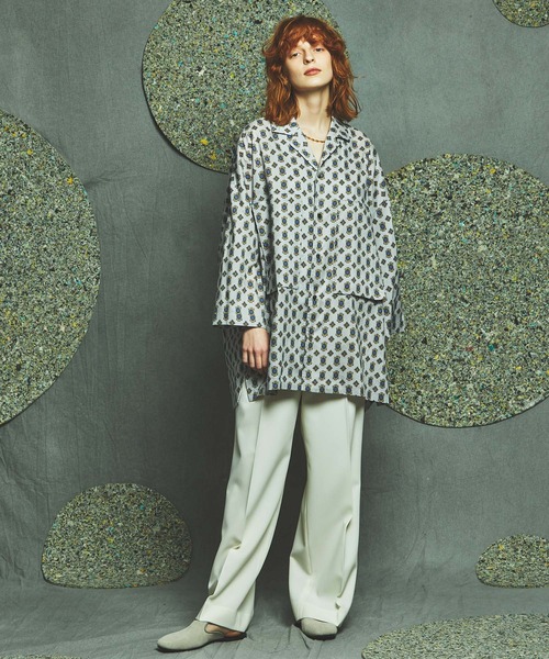 MAISON SPECIAL（メゾンスペシャル）の「《ユニセックスアイテム》小紋柄エクストラプライムオーバーショートスリーブオープンカラーシャツ 【MAISON SPECIAL/メゾンスペシャル】（シャツ/ブラウス・メンズ・オフホワイト/ベージュ/ブラック/ブルー・0/1/2）」の16枚目の写真