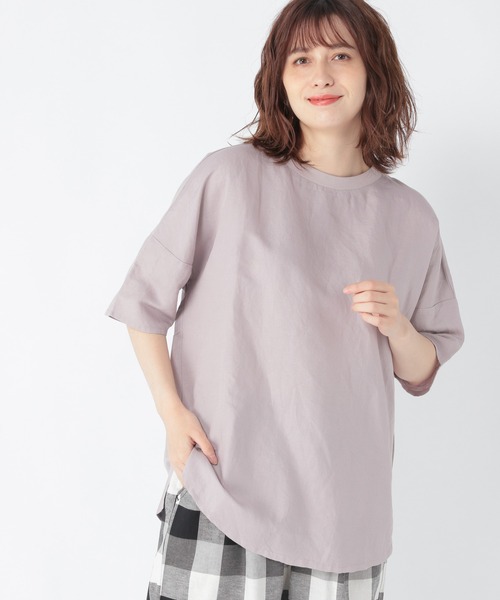 studio CLIP(スタディオクリップ)の「ひんやりバックコクーンチュニック(チュニック・レディース・ラベンダー/スモーク/ライトグレー・FREE)」の3枚目の写真