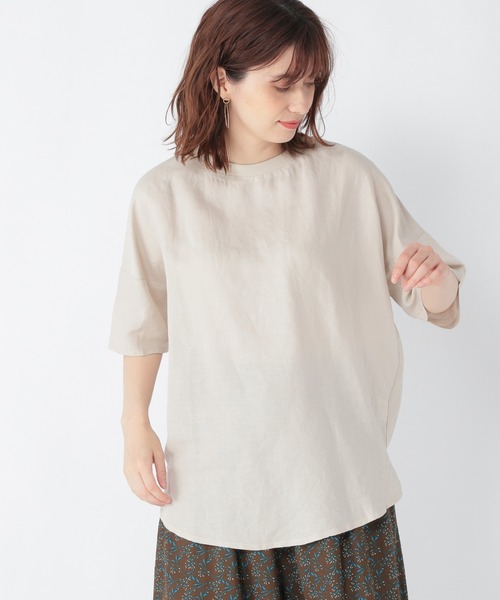 studio CLIP(スタディオクリップ)の「ひんやりバックコクーンチュニック(チュニック・レディース・ラベンダー/スモーク/ライトグレー・FREE)」の2枚目の写真