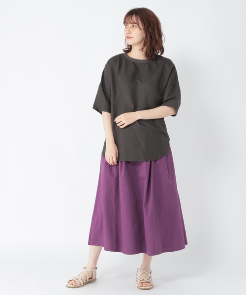 studio CLIP(スタディオクリップ)の「ひんやりバックコクーンチュニック(チュニック・レディース・ラベンダー/スモーク/ライトグレー・FREE)」の4枚目の写真