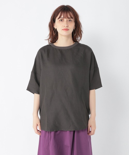 studio CLIP(スタディオクリップ)の「ひんやりバックコクーンチュニック(チュニック・レディース・ラベンダー/スモーク/ライトグレー・FREE)」の9枚目の写真