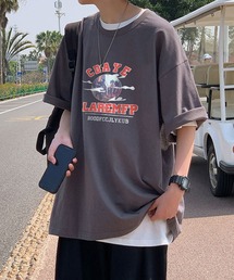 HOOK | 【HOOK】【2021新作】 アメカジアンティーク風イラストプリント半袖tシャツ(Tシャツ/カットソー)