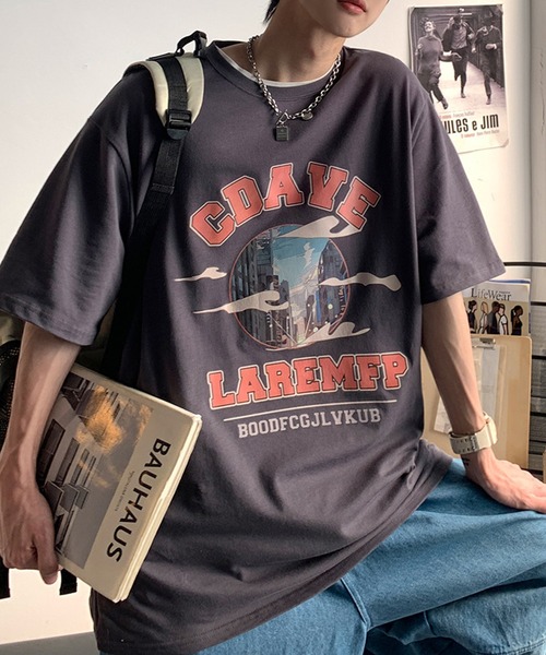 HOOK（フック）の「【HOOK】【2021新作】 アメカジアンティーク風イラストプリント半袖tシャツ（Tシャツ/カットソー・メンズ・ホワイト/ダークグレー/ブラック・XL/XXL/M/L）」の8枚目の写真