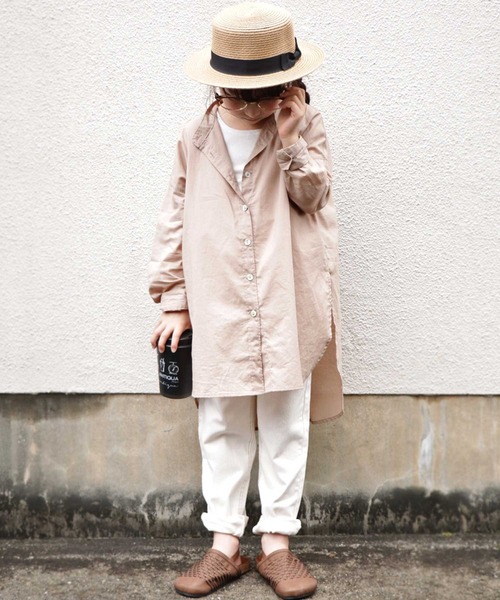 antiqua（アンティカ）の「幅広いテイストに合う◎ホワイトデニム（デニムパンツ・キッズ・オフホワイト・4/3）」の3枚目の写真