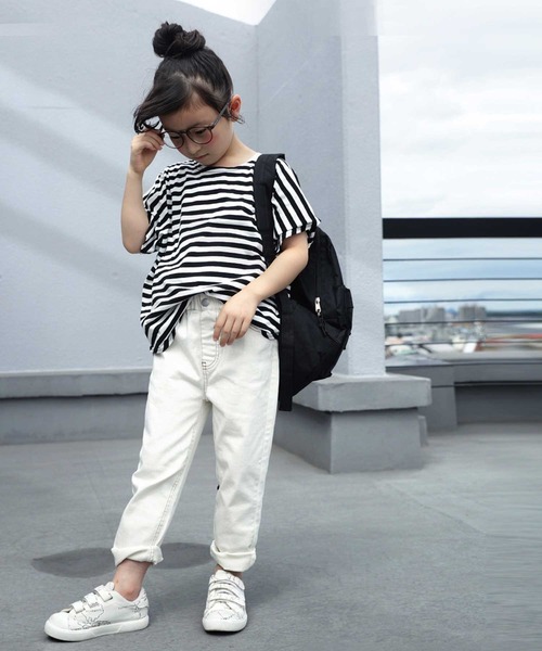 antiqua（アンティカ）の「幅広いテイストに合う◎ホワイトデニム（デニムパンツ・キッズ・オフホワイト・4/3）」の7枚目の写真