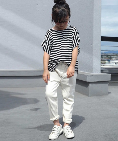 antiqua（アンティカ）の「幅広いテイストに合う◎ホワイトデニム（デニムパンツ・キッズ・オフホワイト・4/3）」の9枚目の写真