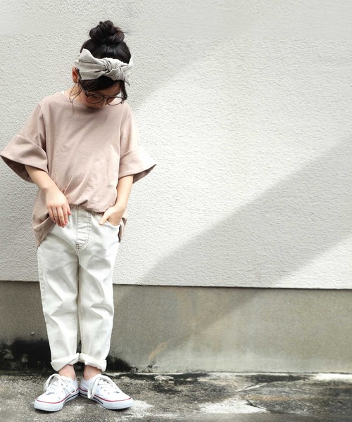 antiqua（アンティカ）の「幅広いテイストに合う◎ホワイトデニム（デニムパンツ・キッズ・オフホワイト・4/3）」の13枚目の写真