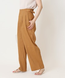 サイドバックル リネンストライプパンツ◆