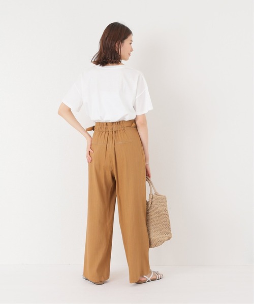Simplicite（サンプリシテ）の「サイドバックル リネンストライプパンツ◆（スラックス・レディース・ネイビー/キャメル・FREE）」の6枚目の写真