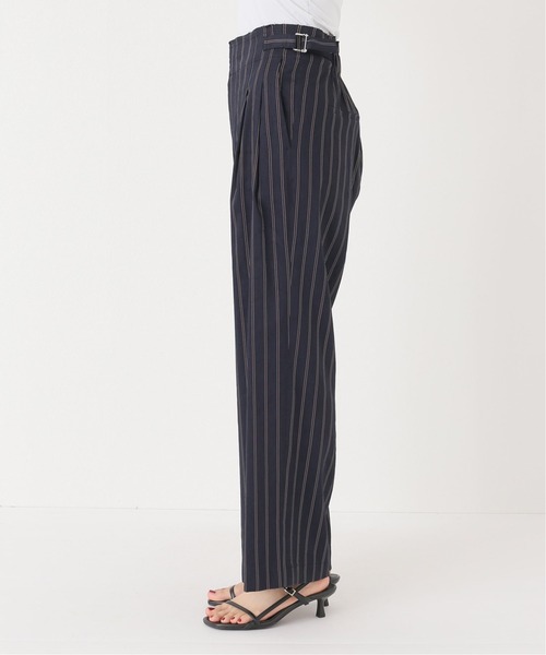 Simplicite（サンプリシテ）の「サイドバックル リネンストライプパンツ◆（スラックス・レディース・ネイビー/キャメル・FREE）」の9枚目の写真