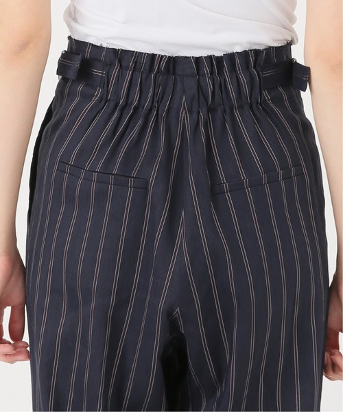 Simplicite（サンプリシテ）の「サイドバックル リネンストライプパンツ◆（スラックス・レディース・ネイビー/キャメル・FREE）」の7枚目の写真