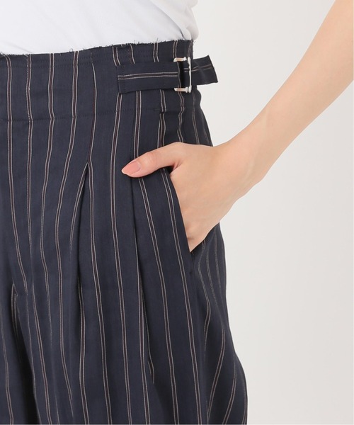 Simplicite（サンプリシテ）の「サイドバックル リネンストライプパンツ◆（スラックス・レディース・ネイビー/キャメル・FREE）」の16枚目の写真