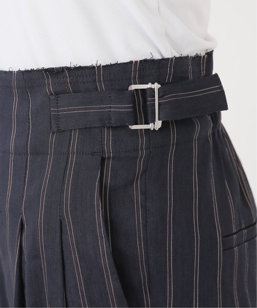 Simplicite（サンプリシテ）の「サイドバックル リネンストライプパンツ◆（スラックス・レディース・ネイビー/キャメル・FREE）」の12枚目の写真