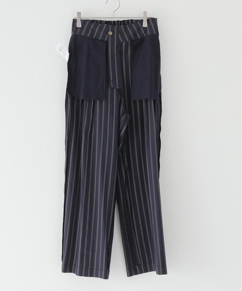 Simplicite（サンプリシテ）の「サイドバックル リネンストライプパンツ◆（スラックス・レディース・ネイビー/キャメル・FREE）」の19枚目の写真