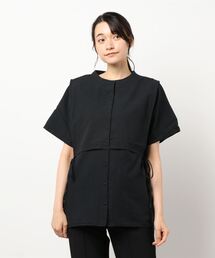 Samansa Mos2 | レイヤード風バンドカラーブラウス(シャツ/ブラウス)