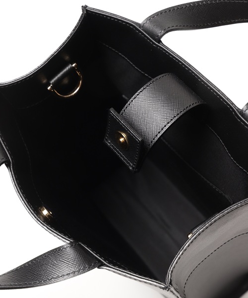 CULLNI / クルニ | Leather vertical totebag バイカラー ショルダーバッグ | ベージュ/ブラック | レディース Leather vertical totebag バイカラー ショルダーバッグ | ブランド