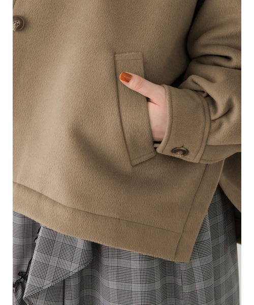 SLURR（スラ―）の「【大きいサイズ】サイドスリットブルゾン（ブルゾン・レディース・アイボリー/チョコ・L）」の12枚目の写真