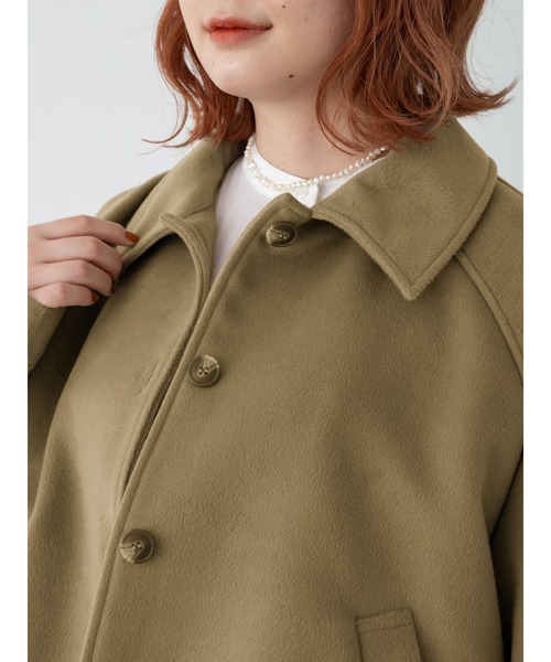 SLURR（スラ―）の「【大きいサイズ】サイドスリットブルゾン（ブルゾン・レディース・アイボリー/チョコ・L）」の13枚目の写真