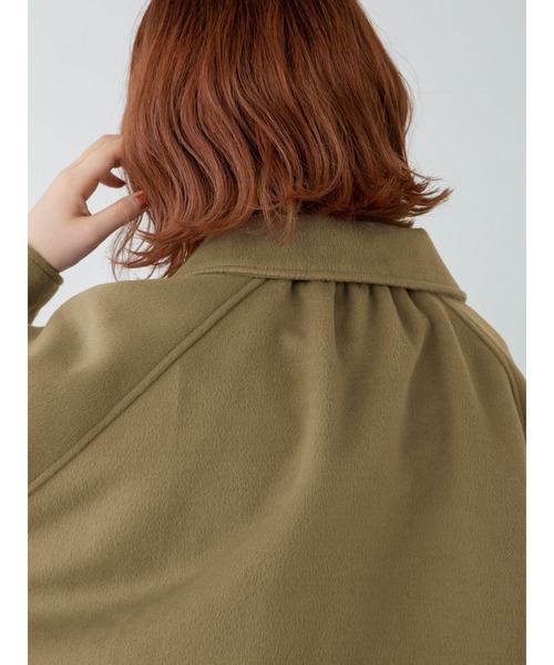 SLURR（スラ―）の「【大きいサイズ】サイドスリットブルゾン（ブルゾン・レディース・アイボリー/チョコ・L）」の16枚目の写真