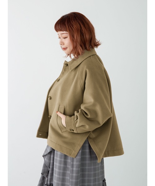 SLURR（スラ―）の「【大きいサイズ】サイドスリットブルゾン（ブルゾン・レディース・アイボリー/チョコ・L）」の20枚目の写真