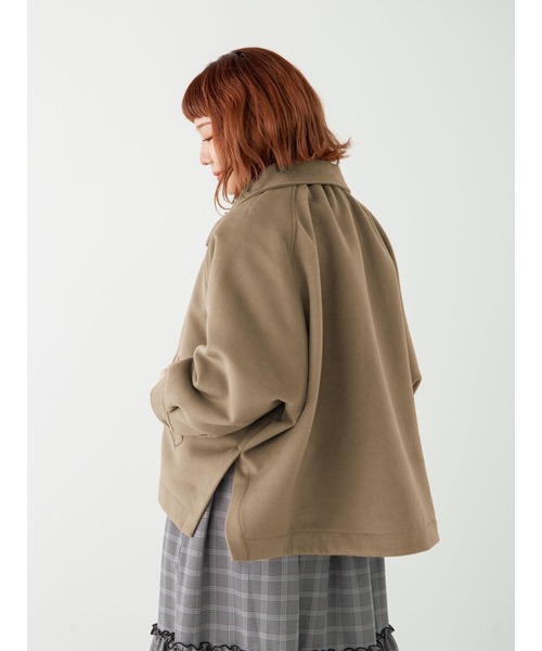 SLURR（スラ―）の「【大きいサイズ】サイドスリットブルゾン（ブルゾン・レディース・アイボリー/チョコ・L）」の21枚目の写真