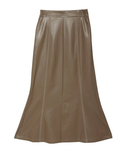LAGUNAMOON（ラグナムーン）の「配色ステッチフェイクレザーロングスカート（スカート・レディース・アイボリー/カーキ/ブラック・SMALL/MEDIUM）」の16枚目の写真