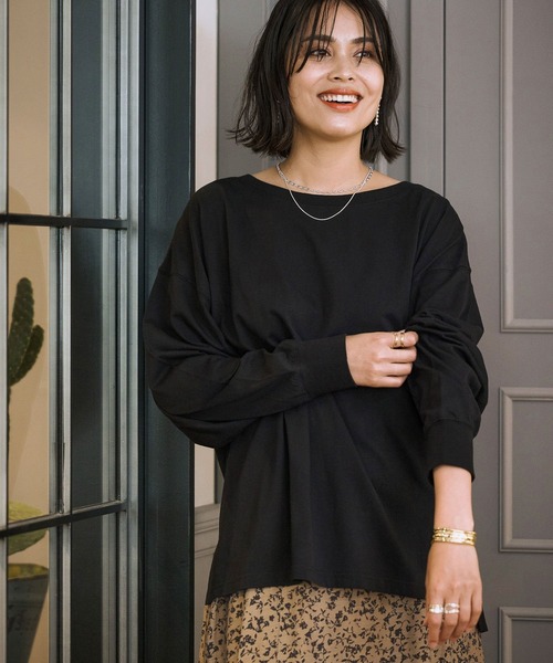 BAYFLOW（ベイフロー）の「BIGロンT（Tシャツ/カットソー・レディース・ボルドー/ブラック/カーキ・FREE）」の2枚目の写真