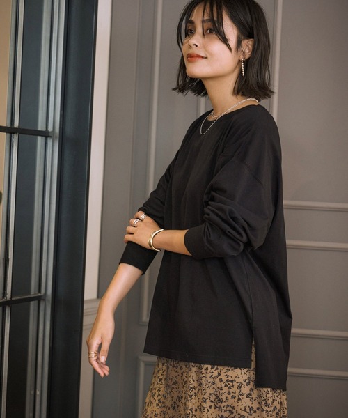 BAYFLOW（ベイフロー）の「BIGロンT（Tシャツ/カットソー・レディース・ボルドー/ブラック/カーキ・FREE）」の11枚目の写真