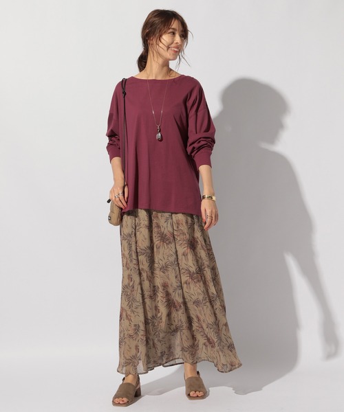 BAYFLOW（ベイフロー）の「BIGロンT（Tシャツ/カットソー・レディース・ボルドー/ブラック/カーキ・FREE）」の9枚目の写真