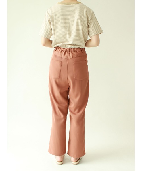 ehka sopo（エヘカソポ）の「細ボーダーロゴTシャツ（Tシャツ/カットソー・レディース・ブラック/ベージュ/レッド/グリーン・ﾌﾘ-）」の14枚目の写真