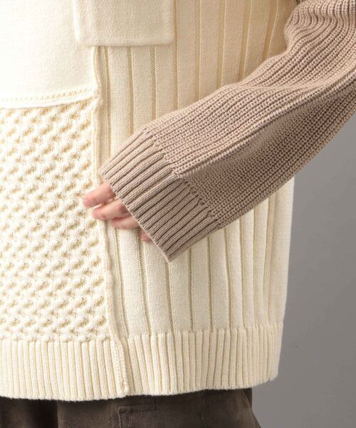 AVIREX（アヴィレックス）の「タートルカラーコンビ ニットトップス/ TURTLE COLOR COMBI KNIT TOPS（ニット/セーター・レディース・ブラック/オフホワイト/オリーブ・FREE）」の8枚目の写真