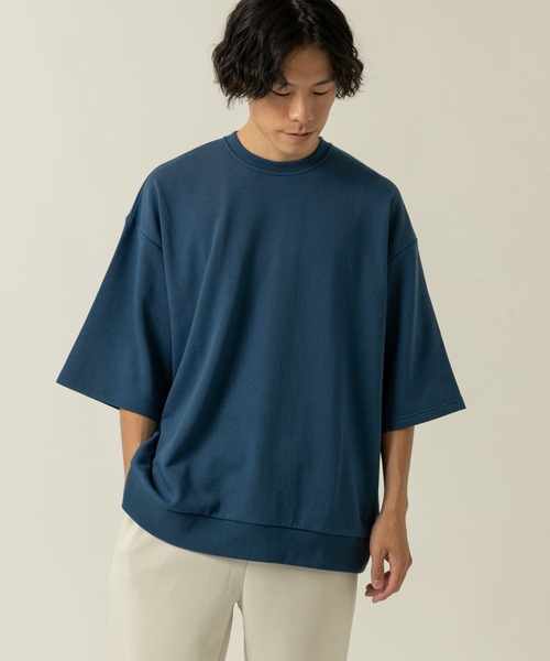 ITEMS URBANRESEARCH(アイテムズ アーバンリサーチ)の「裏毛7分袖クルーネックプルオーバー(スウェット・メンズ・チャコールグレー/ブラウン/ブルー・MEDIUM/LARGE)」の6枚目の写真