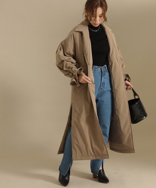 AULI（アウリィ）の「【低身長向けサイズ】中綿テーラードロング