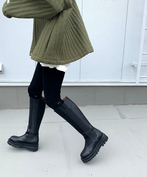 CANAL JEAN（キャナルジーン）の「via j(ヴィアジェイ) サイドゴアロングブーツ（ブーツ・レディース・ブラック・38/39/37）」の5枚目の写真