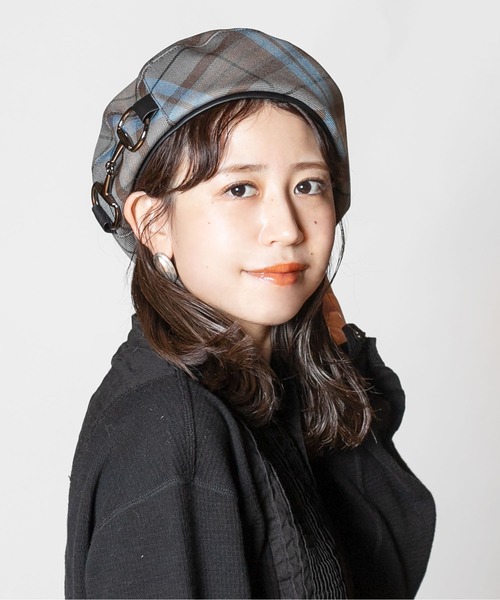 CA4LA（カシラ）の「PLAID BERET 6（ハンチング/ベレー帽・レディース・ブラック/ベージュ/グレー/マスタード・ONESIZE）」の5枚目の写真