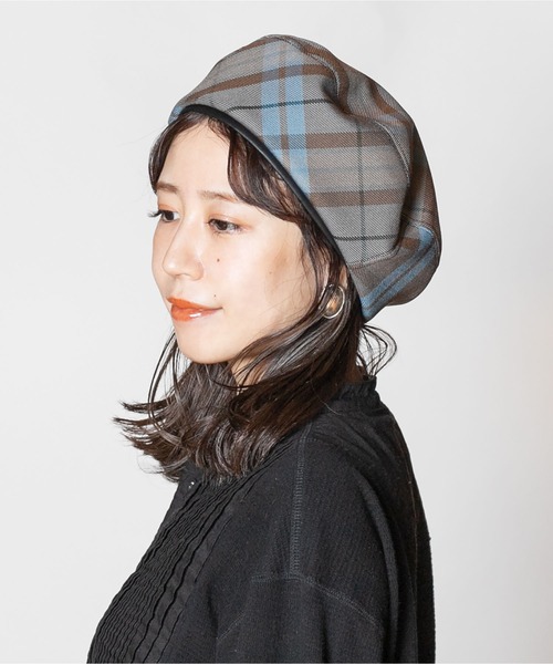 CA4LA（カシラ）の「PLAID BERET 6（ハンチング/ベレー帽・レディース・ブラック/ベージュ/グレー/マスタード・ONESIZE）」の8枚目の写真
