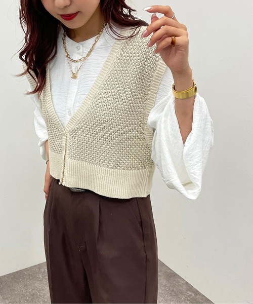 apres jour mignon(アプレジュールミニョン)の「2WAYジャガードビスチェ【ZOZOTOWN限定アイテム】(ベスト・レディース・アイボリー/グリーン系その他/ブルー系その他・X-LARGE/フリー)」の21枚目の写真