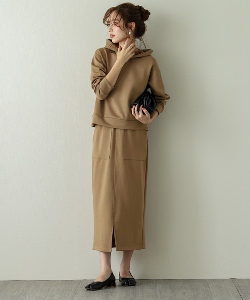 La-gemme（ラジェム）の「ダンボール セットアップ（セットアップ・レディース・ベージュ/ダークグレー/ブラック/ライトブラウン/グリーン/ブラウン/ラベンダー/グリーン系その他/ブルー・M/L）」の14枚目の写真