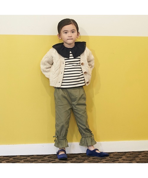 petit main(プティマイン)の「【リンク】裾フリルタックストレッチパンツ(その他パンツ・キッズ・カーキ/ブラック/ライトベージュ・120cm/90cm/100cm/130cm/110cm)」の1枚目の写真