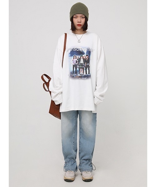 MASONPRINCE(メイソンプリンス)の「【MASONPRINCE】Oversized band motif long sleeve TEE CT2035(Tシャツ/カットソー・メンズ・ホワイト/ブラック/ベージュ・S/M/L)」の15枚目の写真