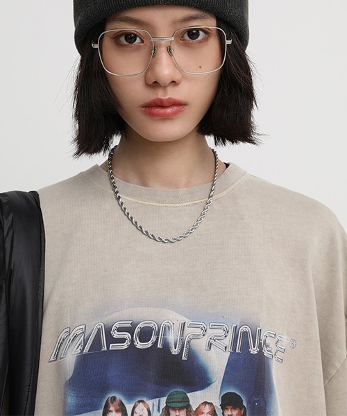 MASONPRINCE(メイソンプリンス)の「【MASONPRINCE】Oversized band motif long sleeve TEE CT2035(Tシャツ/カットソー・メンズ・ホワイト/ブラック/ベージュ・S/M/L)」の6枚目の写真