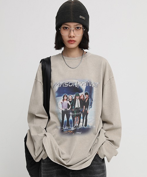 MASONPRINCE(メイソンプリンス)の「【MASONPRINCE】Oversized band motif long sleeve TEE CT2035(Tシャツ/カットソー・メンズ・ホワイト/ブラック/ベージュ・S/M/L)」の16枚目の写真