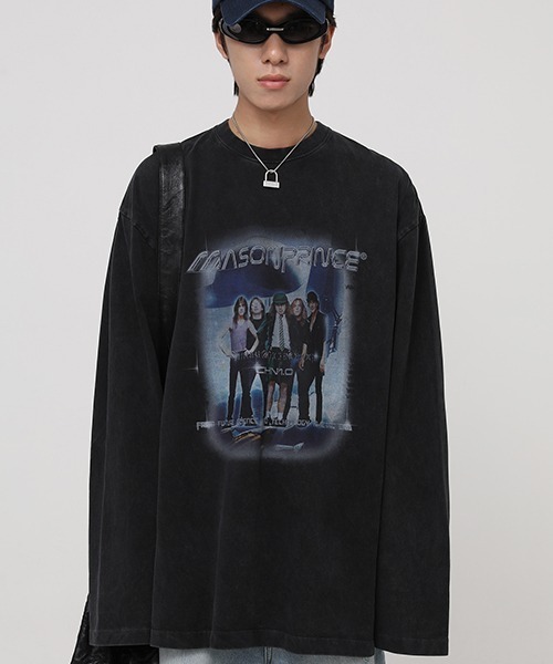 MASONPRINCE(メイソンプリンス)の「【MASONPRINCE】Oversized band motif long sleeve TEE CT2035(Tシャツ/カットソー・メンズ・ホワイト/ブラック/ベージュ・S/M/L)」の18枚目の写真